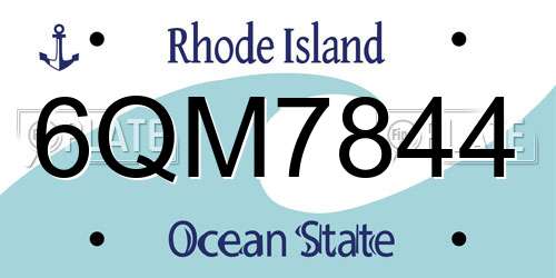 6QM7844 Rhode Island License Plate