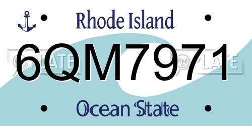 6QM7971 Rhode Island License Plate