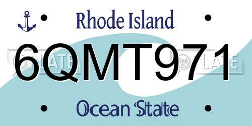 6QMT971 Rhode Island License Plate