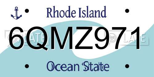 6QMZ971 Rhode Island License Plate