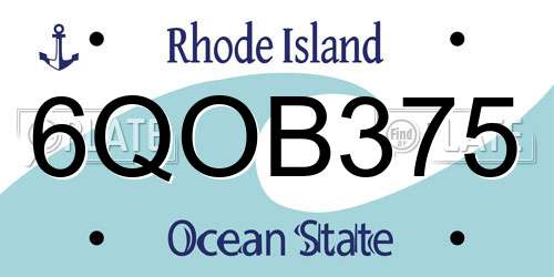 6QOB375 Rhode Island License Plate