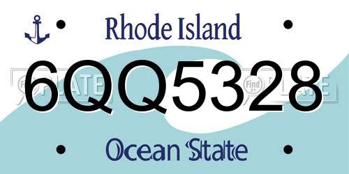 6QQ5328 Rhode Island License Plate