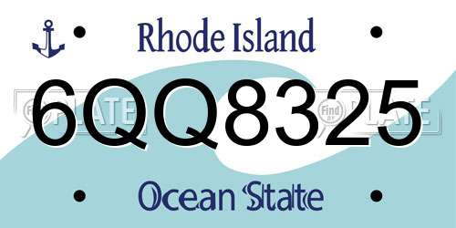 6QQ8325 Rhode Island License Plate