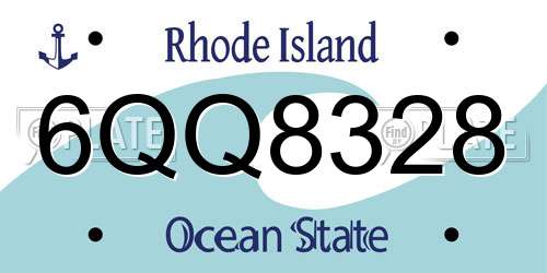 6QQ8328 Rhode Island License Plate