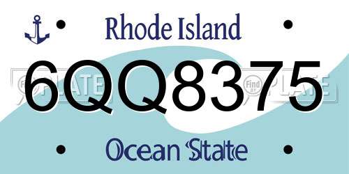 6QQ8375 Rhode Island License Plate