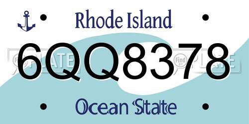 6QQ8378 Rhode Island License Plate
