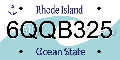 6QQB325 Rhode Island License Plate