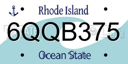 6QQB375 Rhode Island License Plate