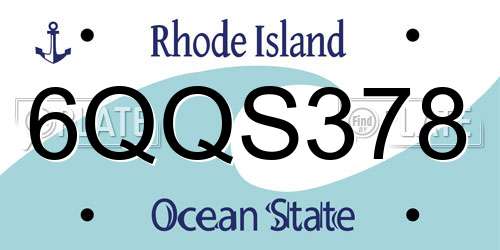 6QQS378 Rhode Island License Plate