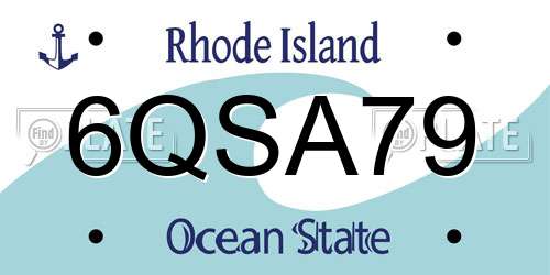 6QSA79 Rhode Island License Plate