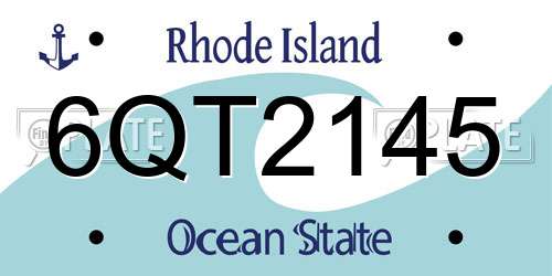 6QT2145 Rhode Island License Plate