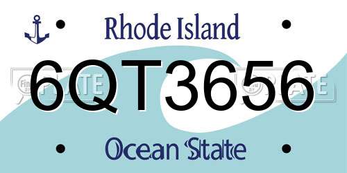 6QT3656 Rhode Island License Plate