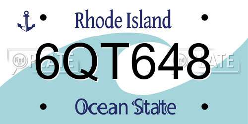 6QT648 Rhode Island License Plate