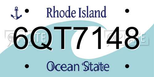 6QT7148 Rhode Island License Plate