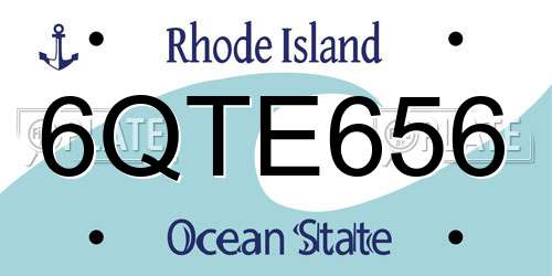 6QTE656 Rhode Island License Plate