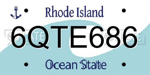6QTE686 Rhode Island License Plate
