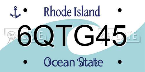 6QTG45 Rhode Island License Plate