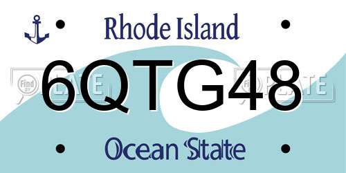 6QTG48 Rhode Island License Plate