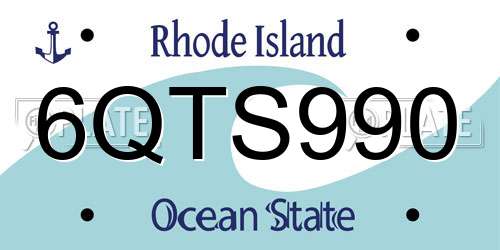 6QTS990 Rhode Island License Plate