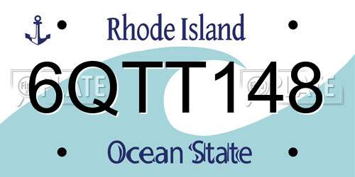 6QTT148 Rhode Island License Plate