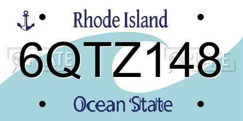 6QTZ148 Rhode Island License Plate