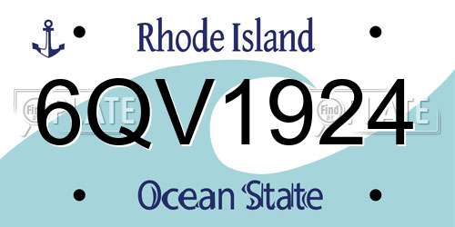 6QV1924 Rhode Island License Plate