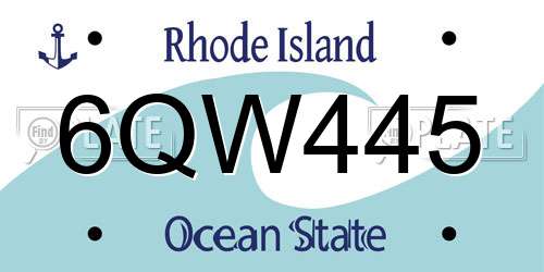 6QW445 Rhode Island License Plate