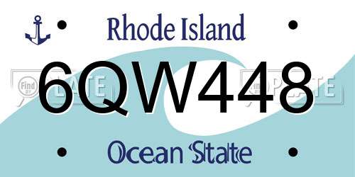 6QW448 Rhode Island License Plate