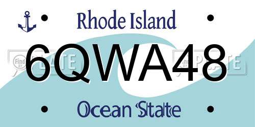 6QWA48 Rhode Island License Plate