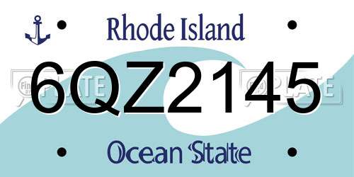 6QZ2145 Rhode Island License Plate
