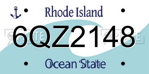 6QZ2148 Rhode Island License Plate
