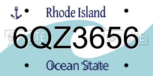 6QZ3656 Rhode Island License Plate