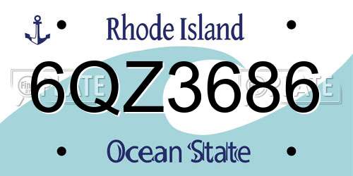 6QZ3686 Rhode Island License Plate