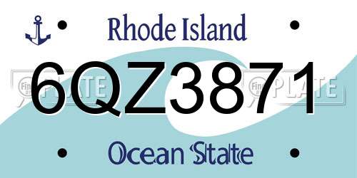 6QZ3871 Rhode Island License Plate