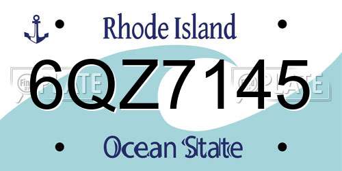 6QZ7145 Rhode Island License Plate