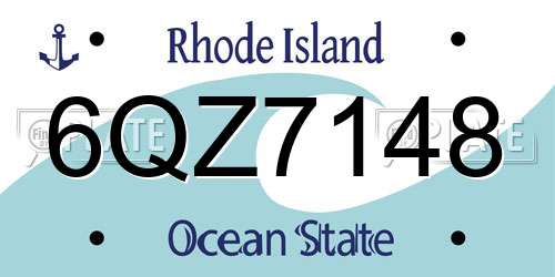 6QZ7148 Rhode Island License Plate