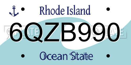 6QZB990 Rhode Island License Plate