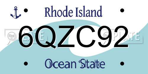 6QZC92 Rhode Island License Plate
