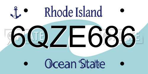 6QZE686 Rhode Island License Plate