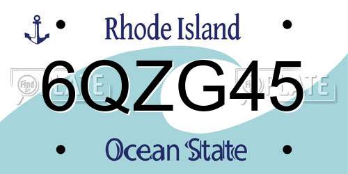 6QZG45 Rhode Island License Plate