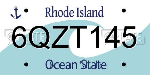 6QZT145 Rhode Island License Plate