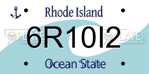 6R10I2 Rhode Island License Plate
