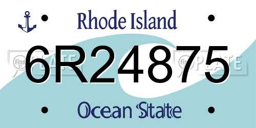 6R24875 Rhode Island License Plate