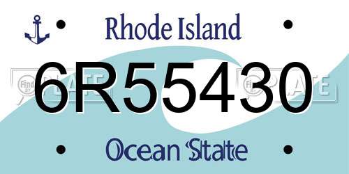 6R55430 Rhode Island License Plate