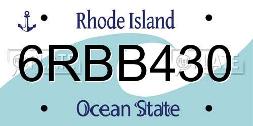 6RBB430 Rhode Island License Plate