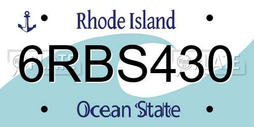6RBS430 Rhode Island License Plate