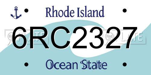 6RC2327 Rhode Island License Plate