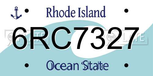 6RC7327 Rhode Island License Plate