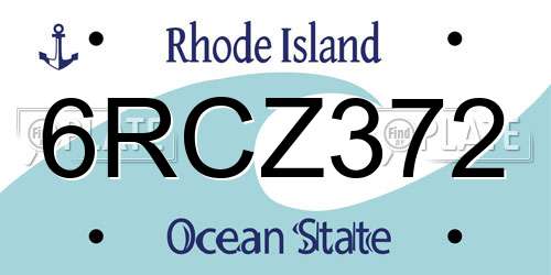 6RCZ372 Rhode Island License Plate