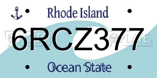 6RCZ377 Rhode Island License Plate